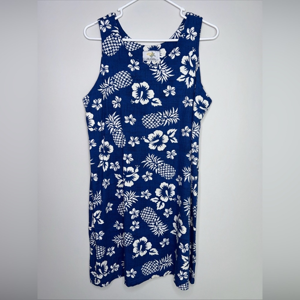 Womens Hawaiian Midi Dress Hawaii Ho Aloha Muumuu Beach Cover Vintage 60s 70s